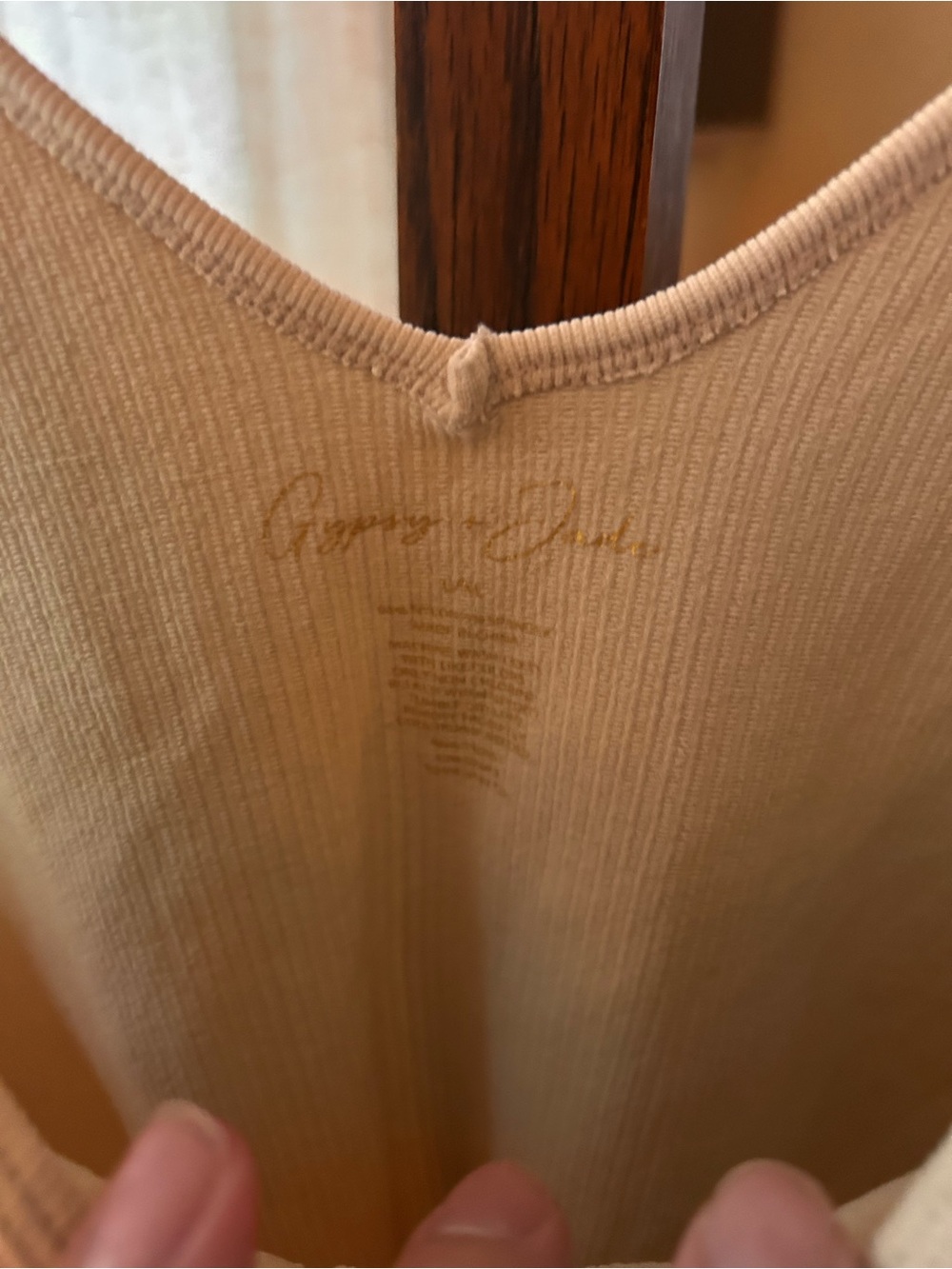 Beige Ribbed Body Suit - Picture 3 of 6
